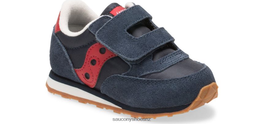 Saucony Baby Jazz Hook & Loop Sneaker TX0L64985 Navy/ Red