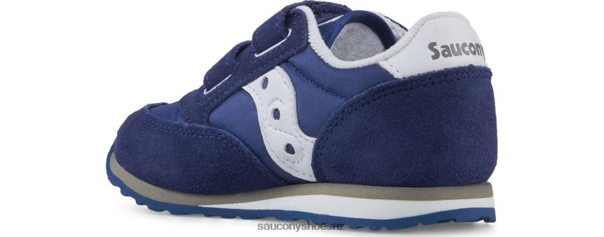 Saucony Baby Jazz Hook & Loop Sneaker TX0L64986 Navy/ White