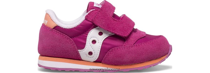 Saucony Baby Jazz Hook & Loop Sneaker TX0L64989 Fuchsia/Coral/White