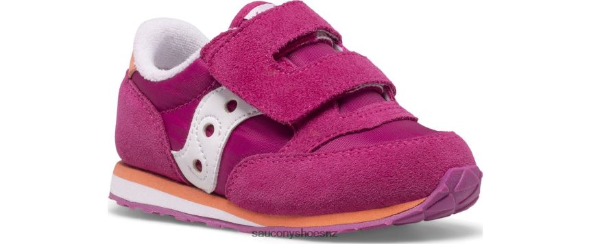Saucony Baby Jazz Hook & Loop Sneaker TX0L64989 Fuchsia/Coral/White