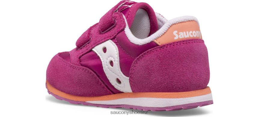 Saucony Baby Jazz Hook & Loop Sneaker TX0L64989 Fuchsia/Coral/White