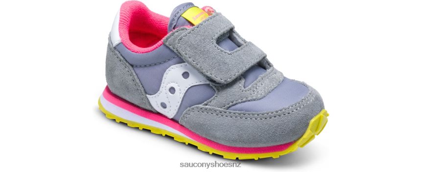 Saucony Baby Jazz Hook & Loop Sneaker TX0L64990 Grey/Pink