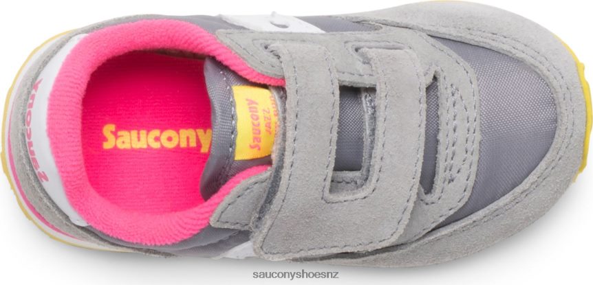 Saucony Baby Jazz Hook & Loop Sneaker TX0L64990 Grey/Pink