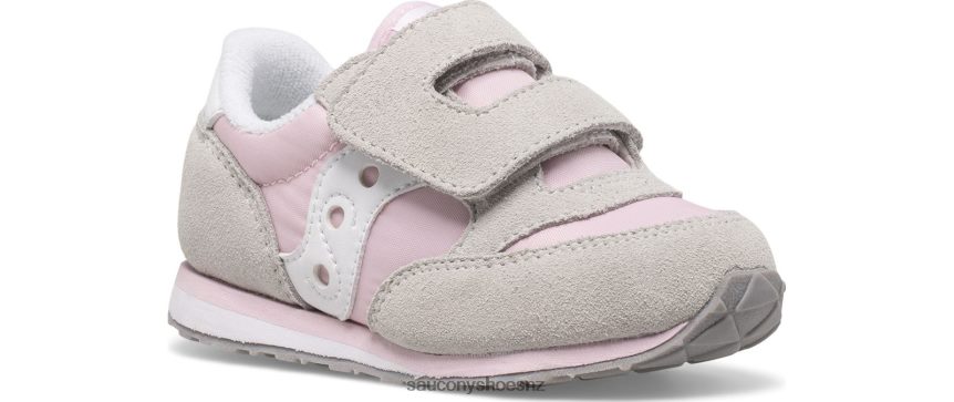 Saucony Baby Jazz Hook & Loop Sneaker TX0L64991 Grey/Pink/White