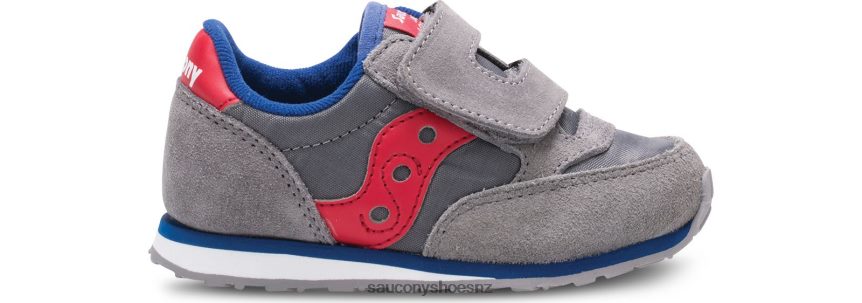 Saucony Baby Jazz Hook & Loop Sneaker TX0L64993 Grey/Red