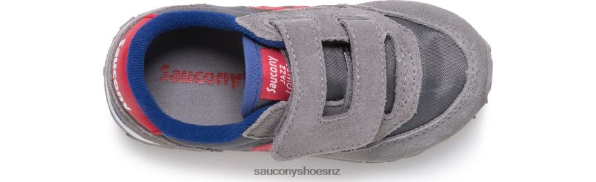Saucony Baby Jazz Hook & Loop Sneaker TX0L64993 Grey/Red