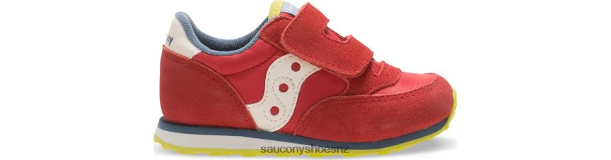 Saucony Baby Jazz Hook & Loop Sneaker TX0L64998 Red/Blue/Lime