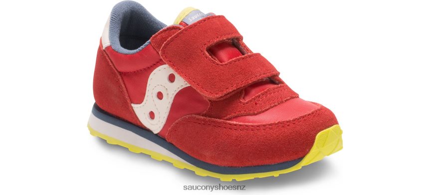 Saucony Baby Jazz Hook & Loop Sneaker TX0L64998 Red/Blue/Lime