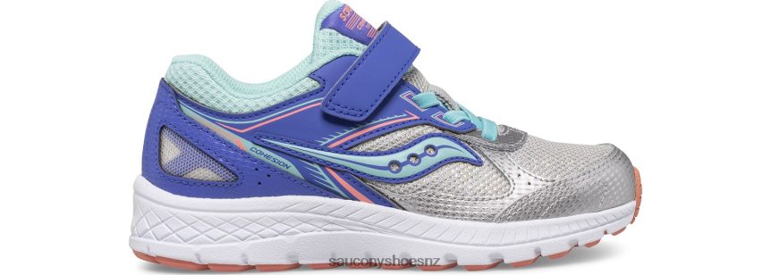 Saucony Cohesion 14 A/C Sneaker TX0L64919 Silver/Periwinkle/Turq