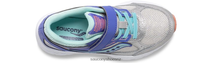 Saucony Cohesion 14 A/C Sneaker TX0L64919 Silver/Periwinkle/Turq