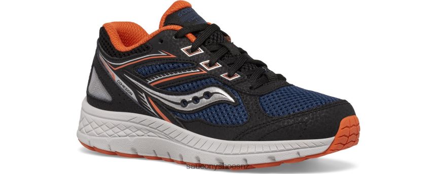 Saucony Cohesion 14 Lace Sneaker TX0L64928 Black/Navy/Rust