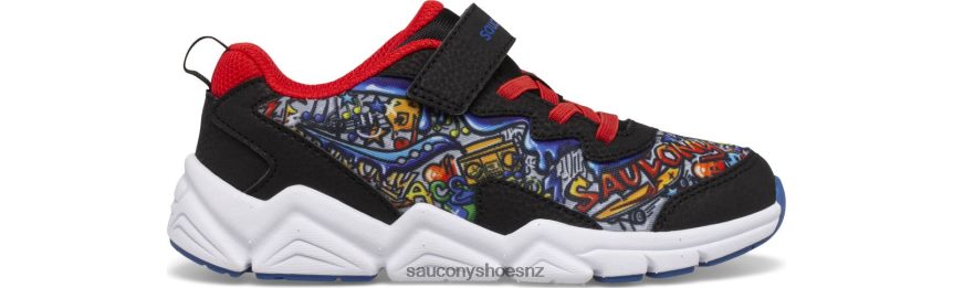 Saucony Flash 3.0 A/C Sneaker TX0L64977 Black/Red/Graffiti