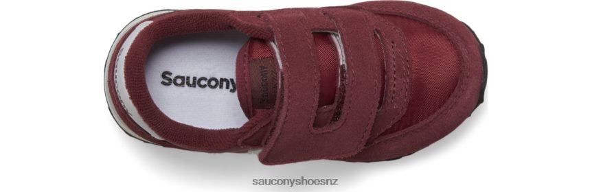 Saucony Jazz Hook & Loop Sneaker TX0L64947 Burgundy/White