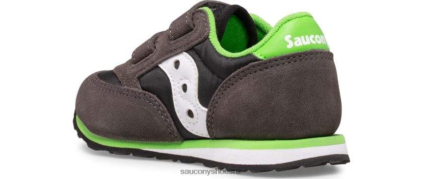 Saucony Jazz Hook & Loop Sneaker TX0L64948 Grey/Black/Green