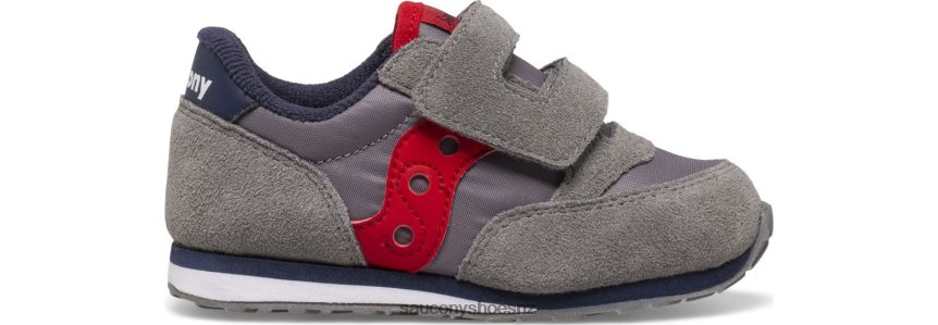 Saucony Jazz Hook & Loop Sneaker TX0L64949 Grey/Navy/Red