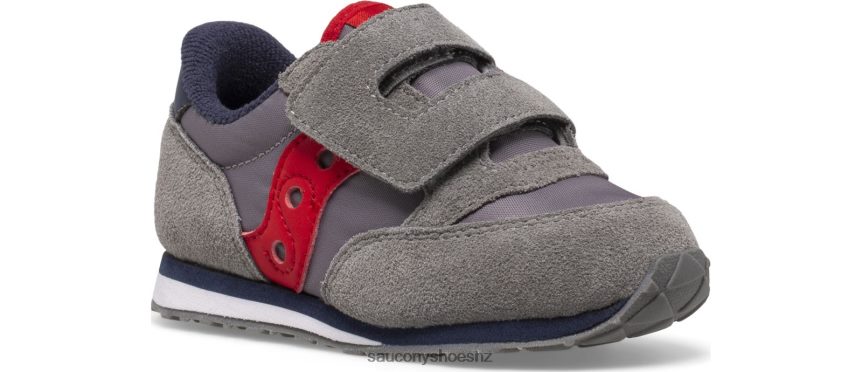 Saucony Jazz Hook & Loop Sneaker TX0L64949 Grey/Navy/Red