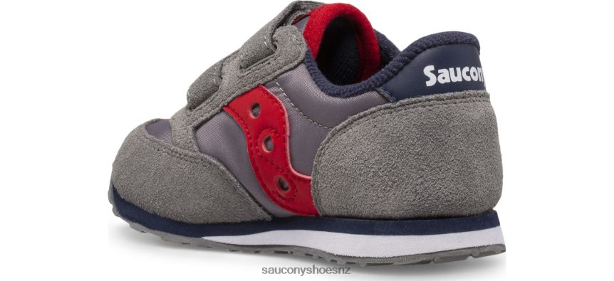 Saucony Jazz Hook & Loop Sneaker TX0L64949 Grey/Navy/Red