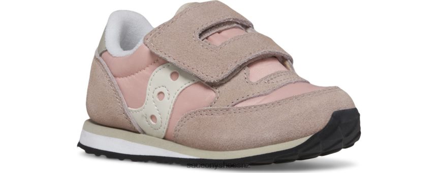 Saucony Jazz Hook & Loop Sneaker TX0L64950 Grey/Blush/Cream