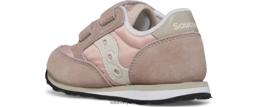 Saucony Jazz Hook & Loop Sneaker TX0L64950 Grey/Blush/Cream
