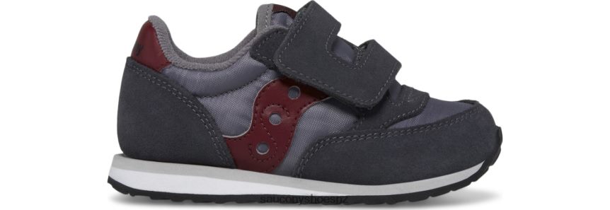 Saucony Jazz Hook & Loop Sneaker TX0L64951 Grey/Dark Red