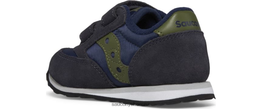 Saucony Jazz Hook & Loop Sneaker TX0L64953 Navy/Olive