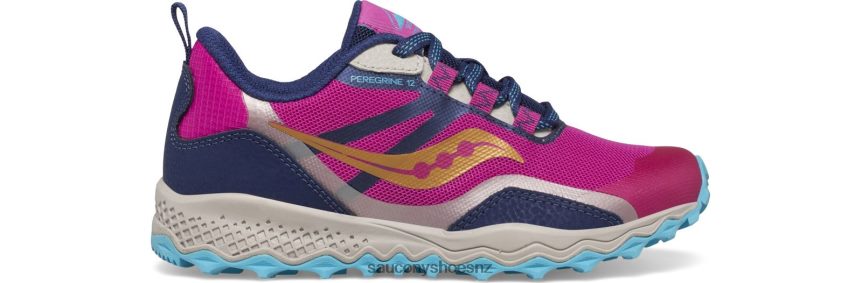 Saucony Peregrine 12 Shield Sneaker TX0L64897 Navy/Turquoise/Pink
