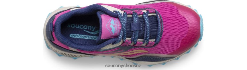 Saucony Peregrine 12 Shield Sneaker TX0L64897 Navy/Turquoise/Pink