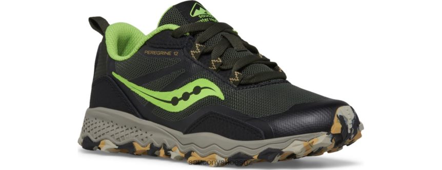 Saucony Peregrine 12 Shield Sneaker TX0L64898 Black/Slime