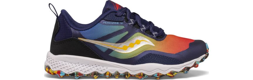 Saucony Peregrine 12 Shield Sneaker TX0L64899 Blue/Red/Yellow