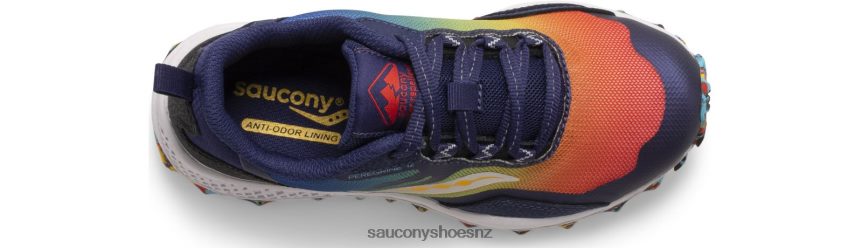 Saucony Peregrine 12 Shield Sneaker TX0L64899 Blue/Red/Yellow