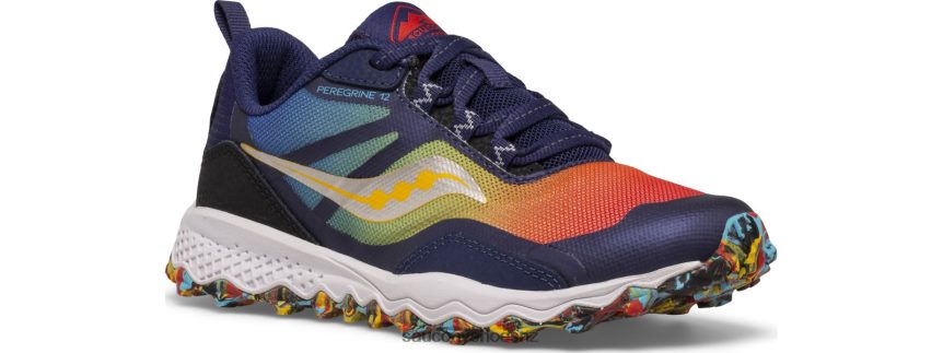 Saucony Peregrine 12 Shield Sneaker TX0L64899 Blue/Red/Yellow