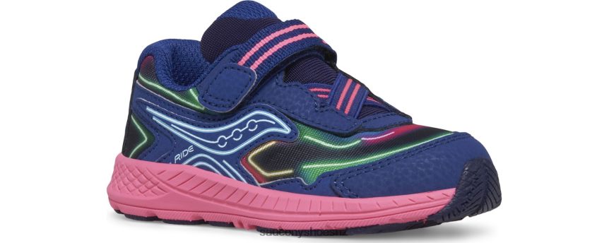 Saucony Ride 10 Jr. Sneaker TX0L64983 Neon/Blue/Pink