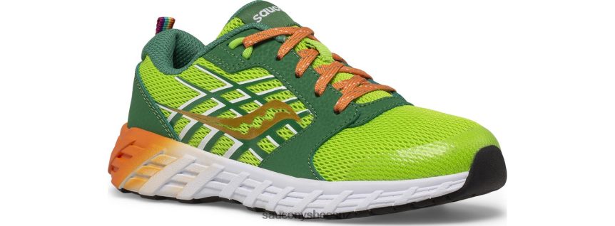 Saucony Wind 2.0 Lace Sneaker TX0L64938 Green/Orange