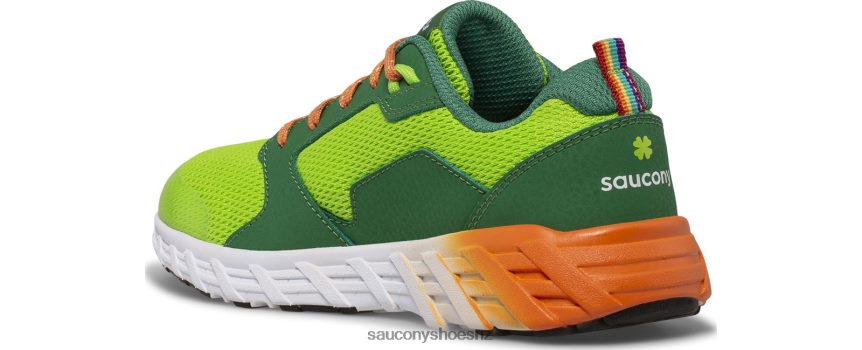 Saucony Wind 2.0 Lace Sneaker TX0L64938 Green/Orange