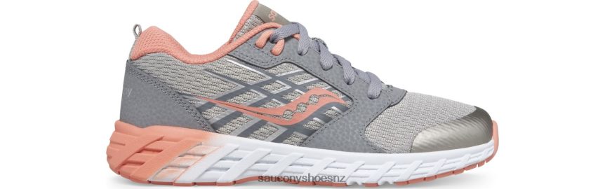 Saucony Wind 2.0 Lace Sneaker TX0L64939 Grey/Coral