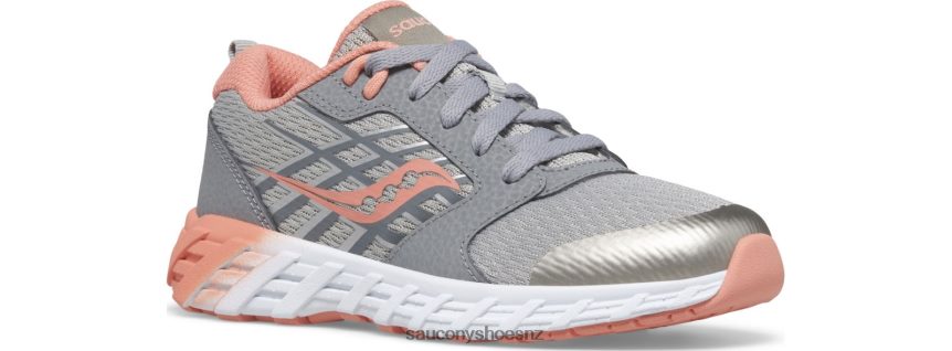 Saucony Wind 2.0 Lace Sneaker TX0L64939 Grey/Coral