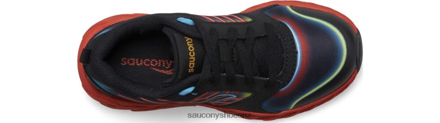 Saucony Wind 2.0 Lace Sneaker TX0L64942 Neon/Black/Red