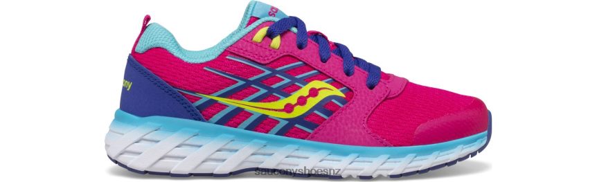 Saucony Wind 2.0 Lace Sneaker TX0L64943 Pink/Blue/Green