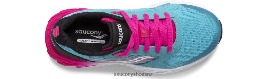 Saucony Wind 2.0 Lace Sneaker TX0L64945 Turq/Pink/Black