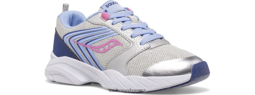 Saucony Wind FST Lace Sneaker TX0L64867 Silver/Blue/Pink