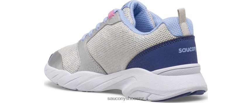 Saucony Wind FST Lace Sneaker TX0L64867 Silver/Blue/Pink