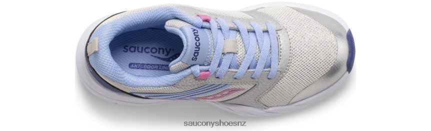 Saucony Wind FST Lace Sneaker TX0L64867 Silver/Blue/Pink