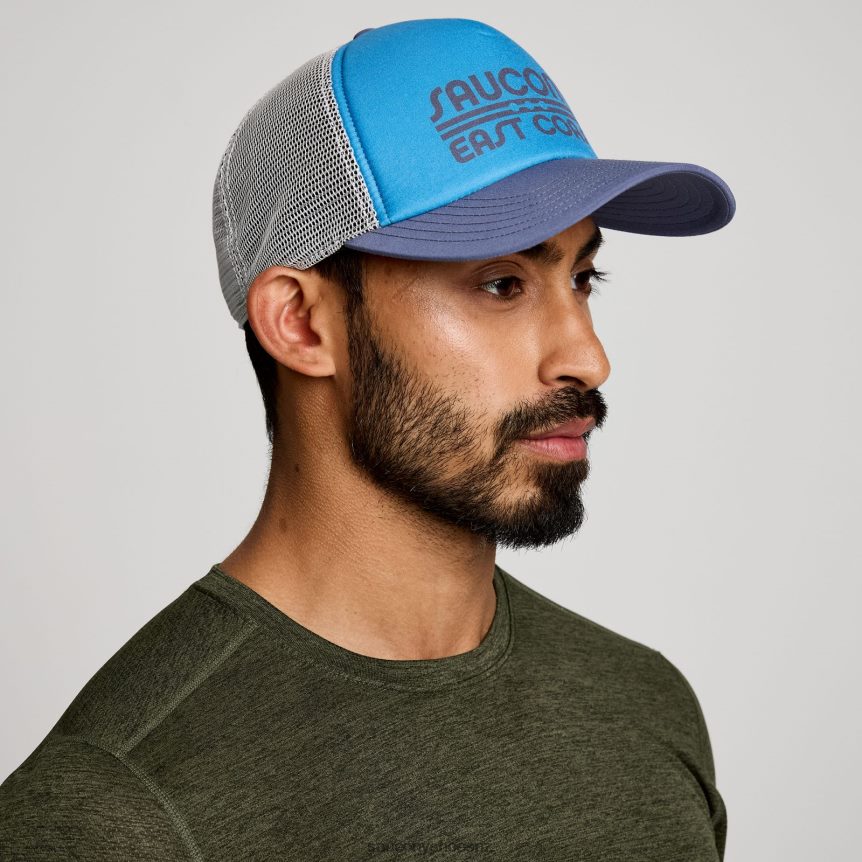 Saucony Foamie Trucker Hat TX0L64468 Azure Graphic