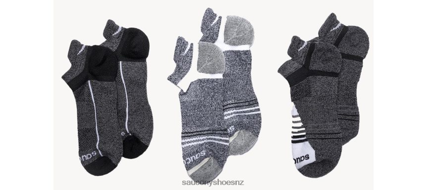 Saucony Inferno Merino Wool Blend No Show 3-Pack Sock TX0L64472 Grey Marl