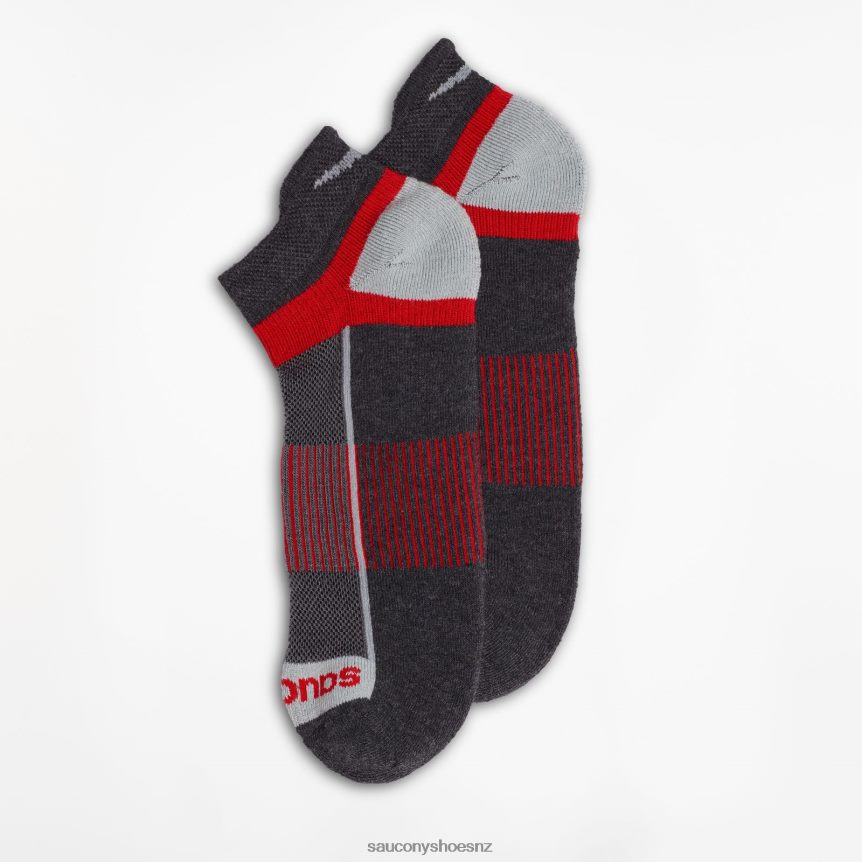 Saucony Inferno No Show Tab 3-Pack Socks TX0L64474 Charocal Assorted