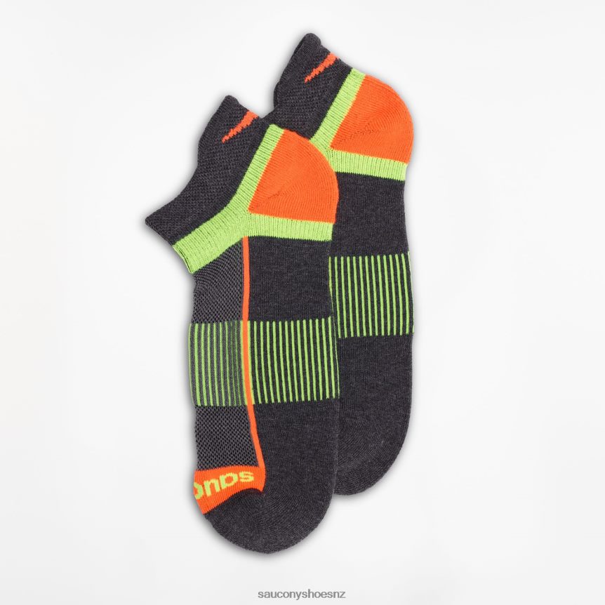 Saucony Inferno No Show Tab 3-Pack Socks TX0L64474 Charocal Assorted