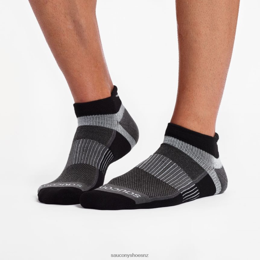Saucony Inferno No Show Tab 3-Pack Socks TX0L64476 Black