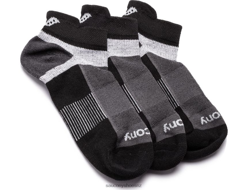 Saucony Inferno No Show Tab 3-Pack Socks TX0L64476 Black