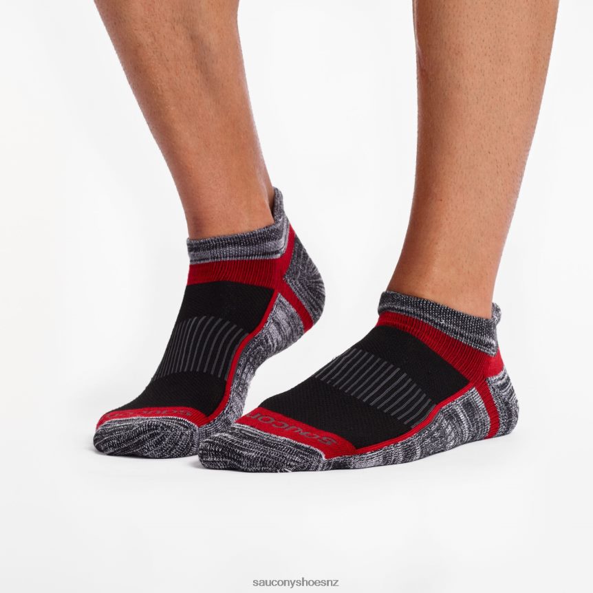 Saucony Inferno No Show Tab 3-Pack Socks TX0L64477 Black/Grey Assorted
