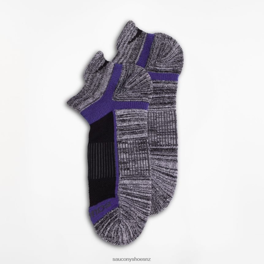 Saucony Inferno No Show Tab 3-Pack Socks TX0L64477 Black/Grey Assorted